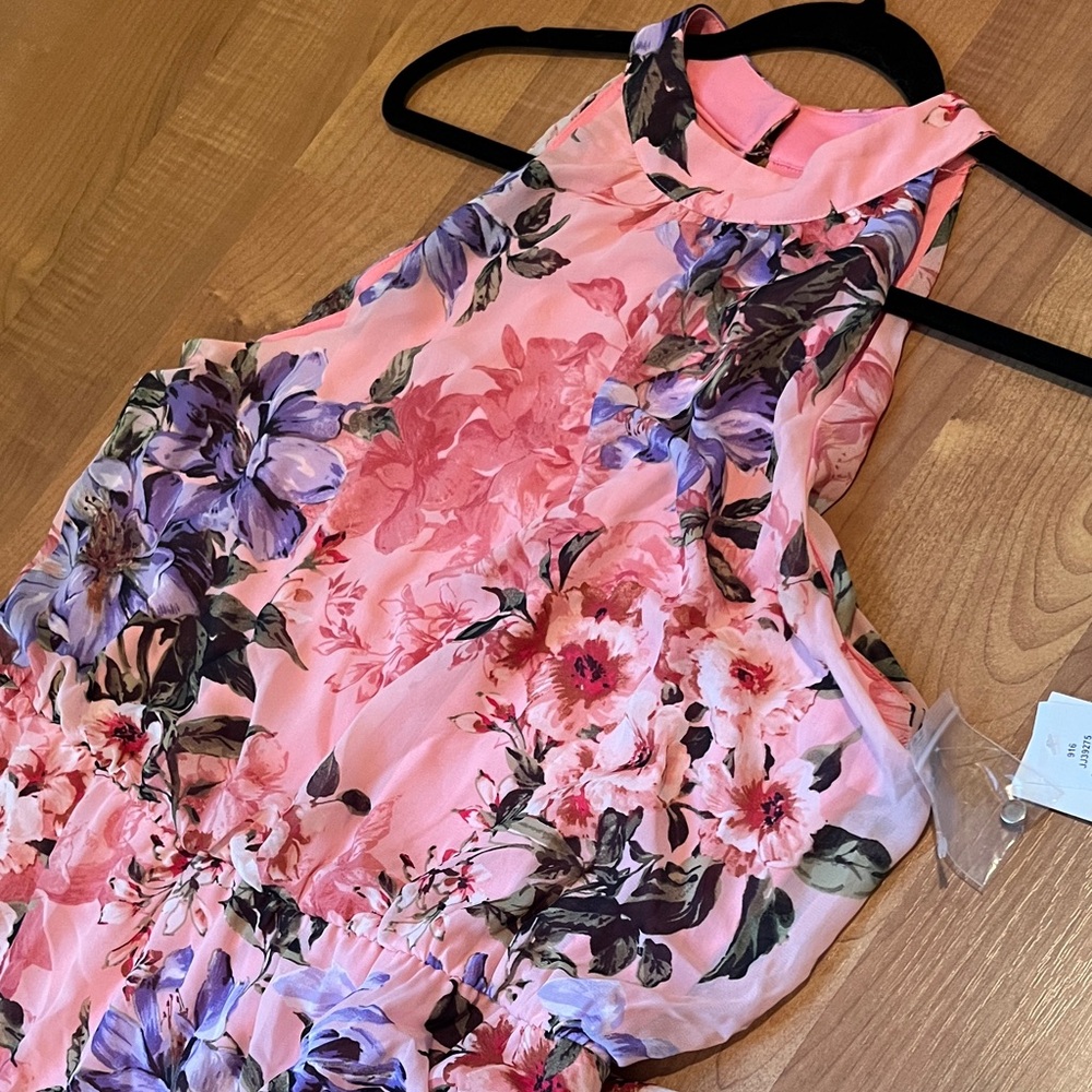 julia jordan Pink Floral Maxi Dress with Lavender Blooms - Picture 4 of 7